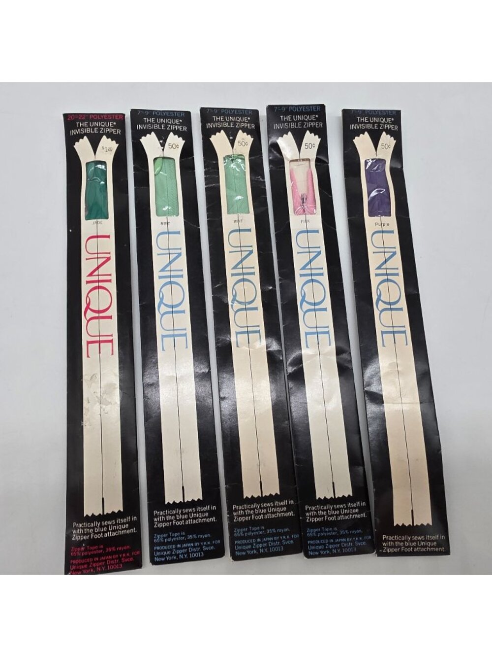 The Unique Invisible Zipper Assorted Colors 7"-22" Polyester Sewing Craft Suppli